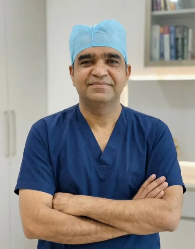 Dr Rakesh Mittal's Portrait in his office in Faridabad.